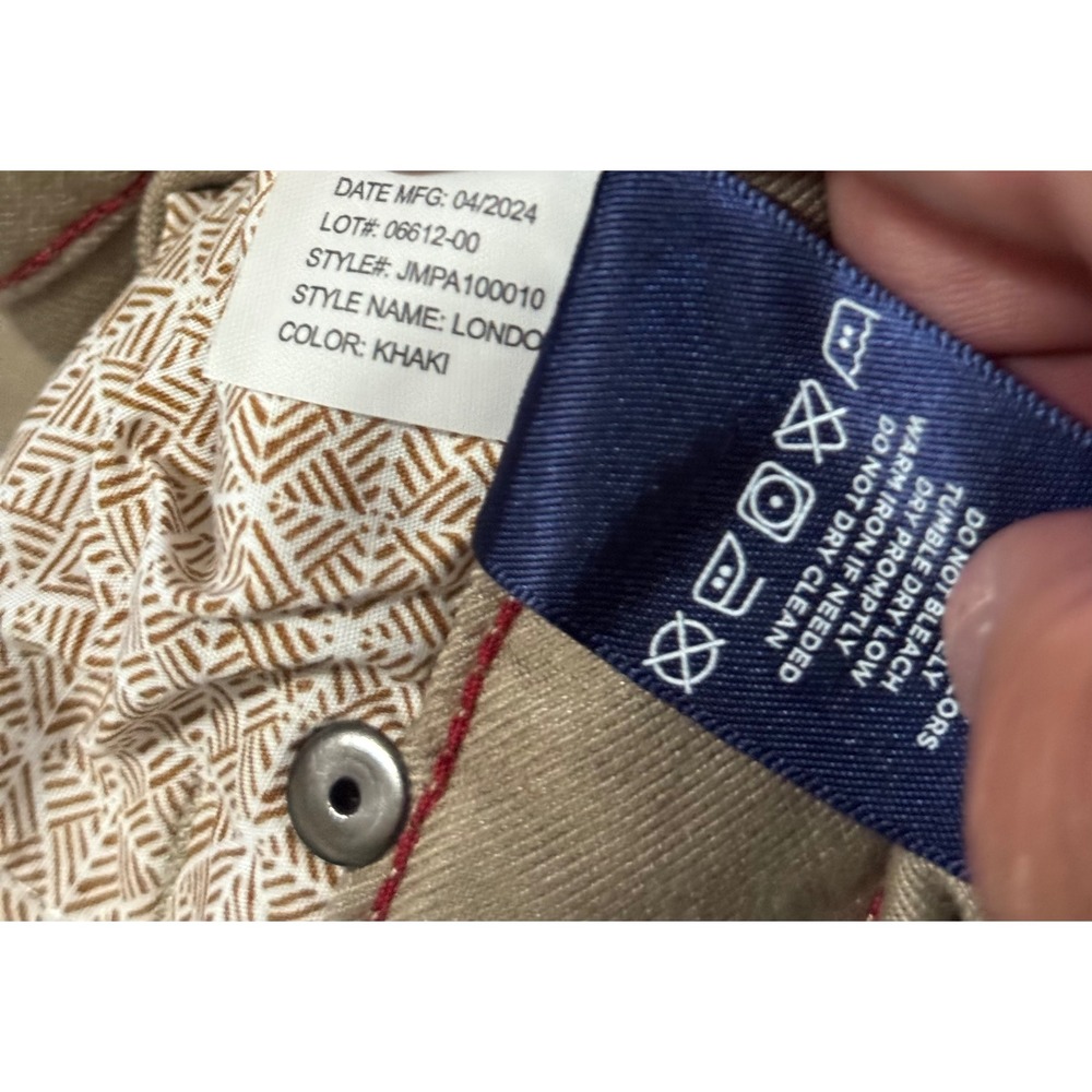 Johnnie-O Mens London 5-Pocket Pants Khaki Tan JMPA100010 35x34 Stretch Modal - Picture 6 of 6